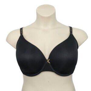 Cacique Lane Bryant Womens Smooth T Shirt Bra Lined U/W Straps 42DD Black